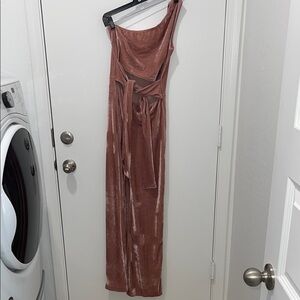Elegant Velvet Womens jumpsuit in Rose size small size medium size large